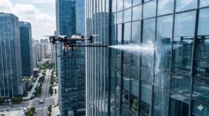 DroneON- mycie szklanych elewacji i fasad dronem